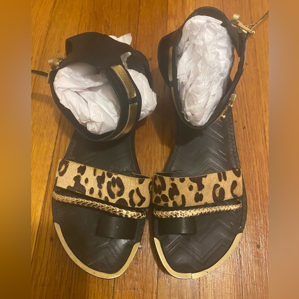 Boutique 9 black and leopard print sandals